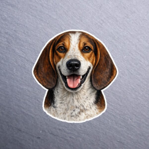 American Foxhound Sticker. These stickers are made with printable vinyl with a vinyl top coat that is scratch-resistant and water resistant.