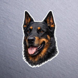 Beauceron Sticker. These stickers are made with printable vinyl with a vinyl top coat that is scratch-resistant and water resistant.