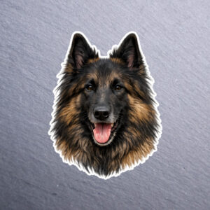 Belgian Tervuren Sticker. These stickers are made with printable vinyl with a vinyl top coat that is scratch-resistant and water resistant.