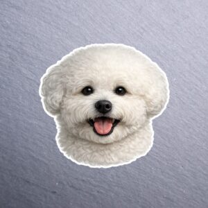 Bichon Frisé Sticker. These stickers are made with printable vinyl with a vinyl top coat that is scratch-resistant and water resistant.