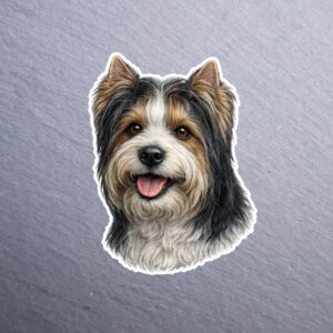 Biewer Terrier Sticker. These stickers are made with printable vinyl with a vinyl top coat that is scratch-resistant and water resistant.