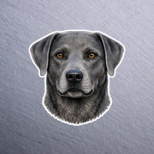 Blue Lacy Sticker. These stickers are made with printable vinyl with a vinyl top coat that is scratch-resistant and water resistant.
