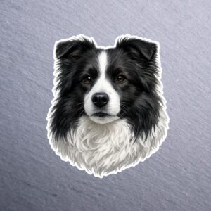 Border Collie Sticker. These stickers are made with printable vinyl with a vinyl top coat that is scratch-resistant and water resistant.