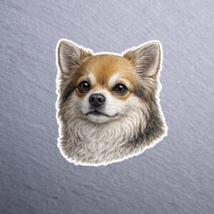 Chihuahua Sticker. These stickers are made with printable vinyl with a vinyl top coat that is scratch-resistant and water resistant.