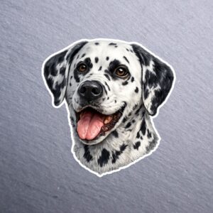 Dalmatian Sticker. These stickers are made with printable vinyl with a vinyl top coat that is scratch-resistant and water resistant.