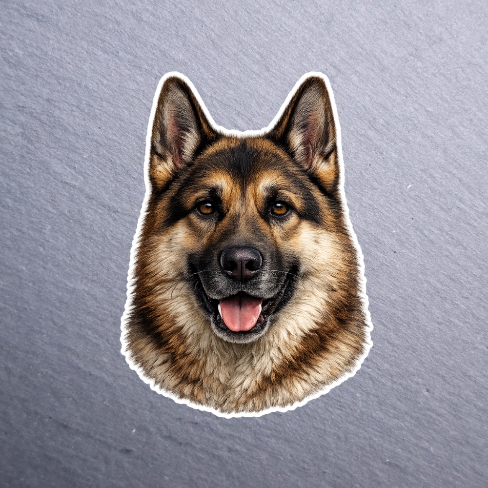 German Shepherd Brown Sticker. These stickers are made with printable vinyl with a vinyl top coat that is scratch-resistant and water resistant.