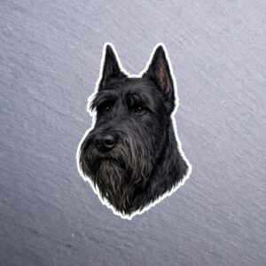 Giant Schnauzer Sticker. These stickers are made with printable vinyl with a vinyl top coat that is scratch-resistant and water resistant.
