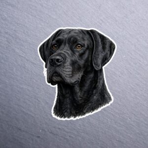 Great Dane Black Sticker. These stickers are made with printable vinyl with a vinyl top coat that is scratch-resistant and water resistant.
