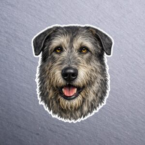 Irish Wolfhound Sticker. These stickers are made with printable vinyl with a vinyl top coat that is scratch-resistant and water resistant.