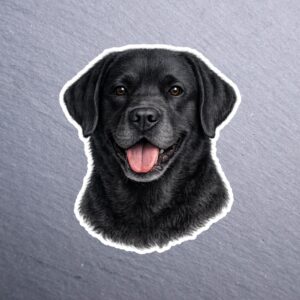 Labrador Retriever Black Sticker. These stickers are made with printable vinyl with a vinyl top coat that is scratch-resistant and water resistant.