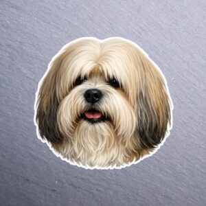 Lhasa Apso Sticker. These stickers are made with printable vinyl with a vinyl top coat that is scratch-resistant and water resistant.