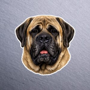 Mastiff Sticker. These stickers are made with printable vinyl with a vinyl top coat that is scratch-resistant and water resistant.