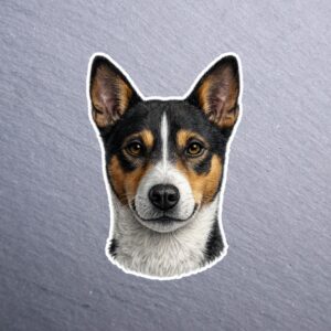 Rat Terrier Sticker. These stickers are made with printable vinyl with a vinyl top coat that is scratch-resistant and water resistant.
