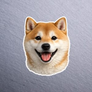 Shiba Inu Sticker. These stickers are made with printable vinyl with a vinyl top coat that is scratch-resistant and water resistant.