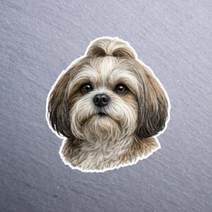 Shih Tzu Sticker. These stickers are made with printable vinyl with a vinyl top coat that is scratch-resistant and water resistant.