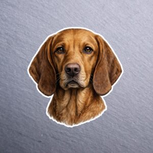 Vizsla Sticker. These stickers are made with printable vinyl with a vinyl top coat that is scratch-resistant and water resistant.