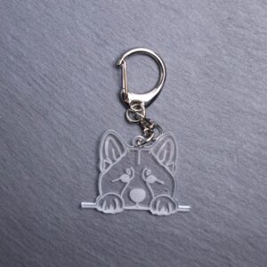 Akita Bag Tag. This bag tag is made with engraved acrylic. Comes with lobster clasp topper that easily hooks to a bag, zippers, keychains