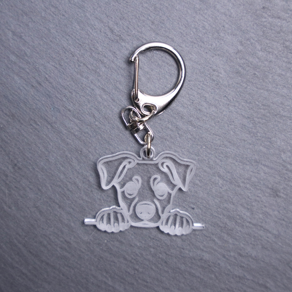 Beauceron Bag Tag. This bag tag is made with engraved acrylic. Comes with lobster clasp topper that easily hooks to a bag, zippers, keychains,