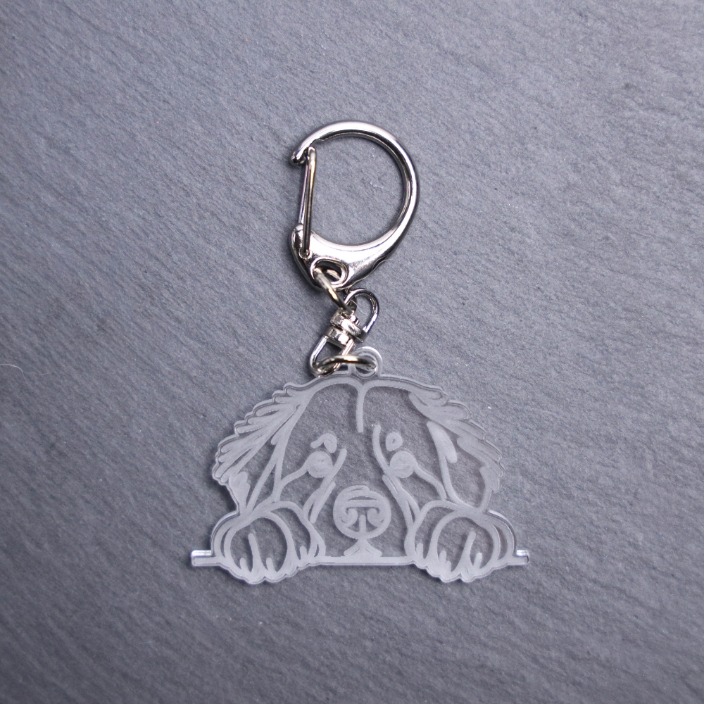 Bernese Mountain Dog Bag Tag. This bag tag is made with engraved acrylic. Comes with lobster clasp topper that easily hooks to a bag, zippers, keychains,