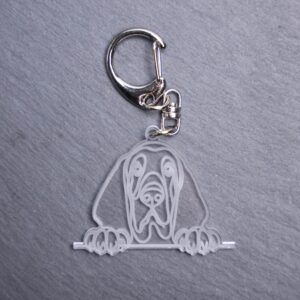 Bloodhound Bag Tag. This bag tag is made with engraved acrylic. Comes with lobster clasp topper that easily hooks to a bag, zippers, keychains,