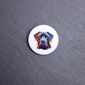 Cane Corso Watercolor Button. These buttons are made with photo paper, metal round, and metal backing. These buttons are vibrant and fun to use on bags or vests.
