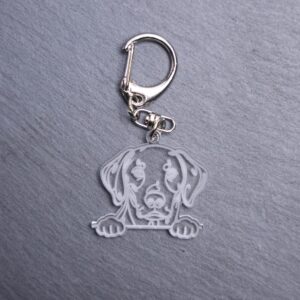 Dalmatian Bag Tag. This bag tag is made with engraved acrylic. Comes with lobster clasp topper that easily hooks to a bag, zippers, keychains,
