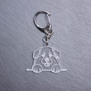 Elo Bag Tag. This bag tag is made with engraved acrylic. Comes with lobster clasp topper that easily hooks to a bag, zippers, keychains,