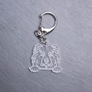 Eurasier Bag Tag. This bag tag is made with engraved acrylic. Comes with lobster clasp topper that easily hooks to a bag, zippers, keychains,