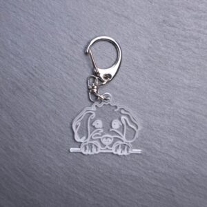 Irish Doodle Bag Tag. This bag tag is made with engraved acrylic. Comes with lobster clasp topper that easily hooks to a bag, zippers, keychains,