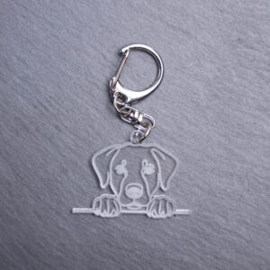Lab Shepherd Mix Bag Tag. This bag tag is made with engraved acrylic. Comes with lobster clasp topper that easily hooks to a bag, zippers, keychains,