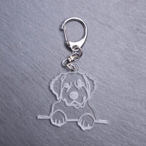 Labernese Bag Tag. This bag tag is made with engraved acrylic. Comes with lobster clasp topper that easily hooks to a bag, zippers, keychains,