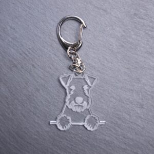 Lakeland Terrier Bag Tag. This bag tag is made with engraved acrylic. Comes with lobster clasp topper that easily hooks to a bag, zippers, keychains,