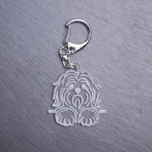 Lhasa Apso Bag Tag. This bag tag is made with engraved acrylic. Comes with lobster clasp topper that easily hooks to a bag, zippers, keychains,