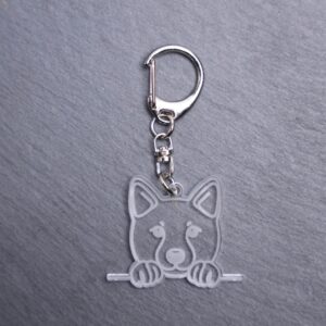 Shiba Inu Bag Tag. This bag tag is made with engraved acrylic. Comes with lobster clasp topper that easily hooks to a bag, zippers, keychains,