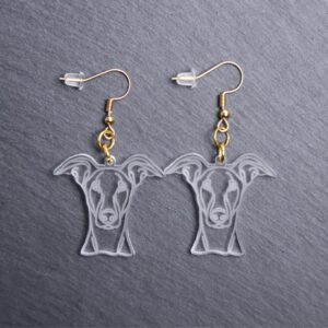 Azawakh Earrings. These earrings are made with engraved acrylic. Comes with gold hooks that is nickel free. Adorable dangle earrings for dog lovers.