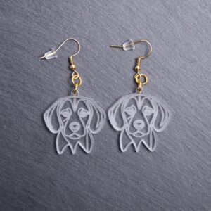 Beagle Earrings. These earrings are made with engraved acrylic. Comes with gold hooks that is nickel free. Adorable dangle earrings for dog lovers.