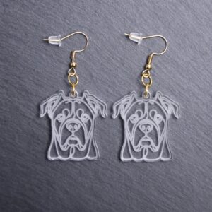 Cane Corso Earrings. These earrings are made with engraved acrylic. Comes with gold hooks that is nickel free. Adorable dangle earrings for dog lovers.