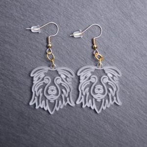 Croatian Sheepdog Earrings. These earrings are made with engraved acrylic. Comes with gold hooks that is nickel free. Adorable dangle earrings for dog lovers.