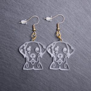 Dalmador Earrings. These earrings are made with engraved acrylic. Comes with gold hooks that is nickel free. Adorable dangle earrings for dog lovers.