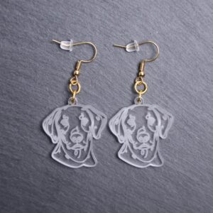 Dalmatian Earrings. These earrings are made with engraved acrylic. Comes with gold hooks that is nickel free. Adorable dangle earrings for dog lovers.