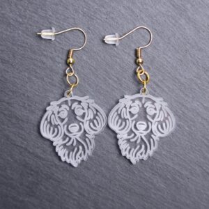 Long Coat Dachshund Earrings. These earrings are made with engraved acrylic. Comes with gold hooks that is nickel free. Adorable dangle earrings for dog lovers.